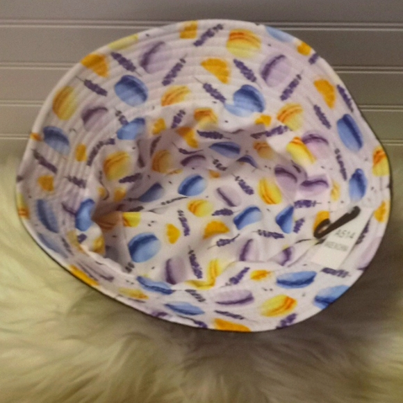 Macaroons & Lavender Multicolored Reversible Cotton Bucket Hat - Picture 9 of 11